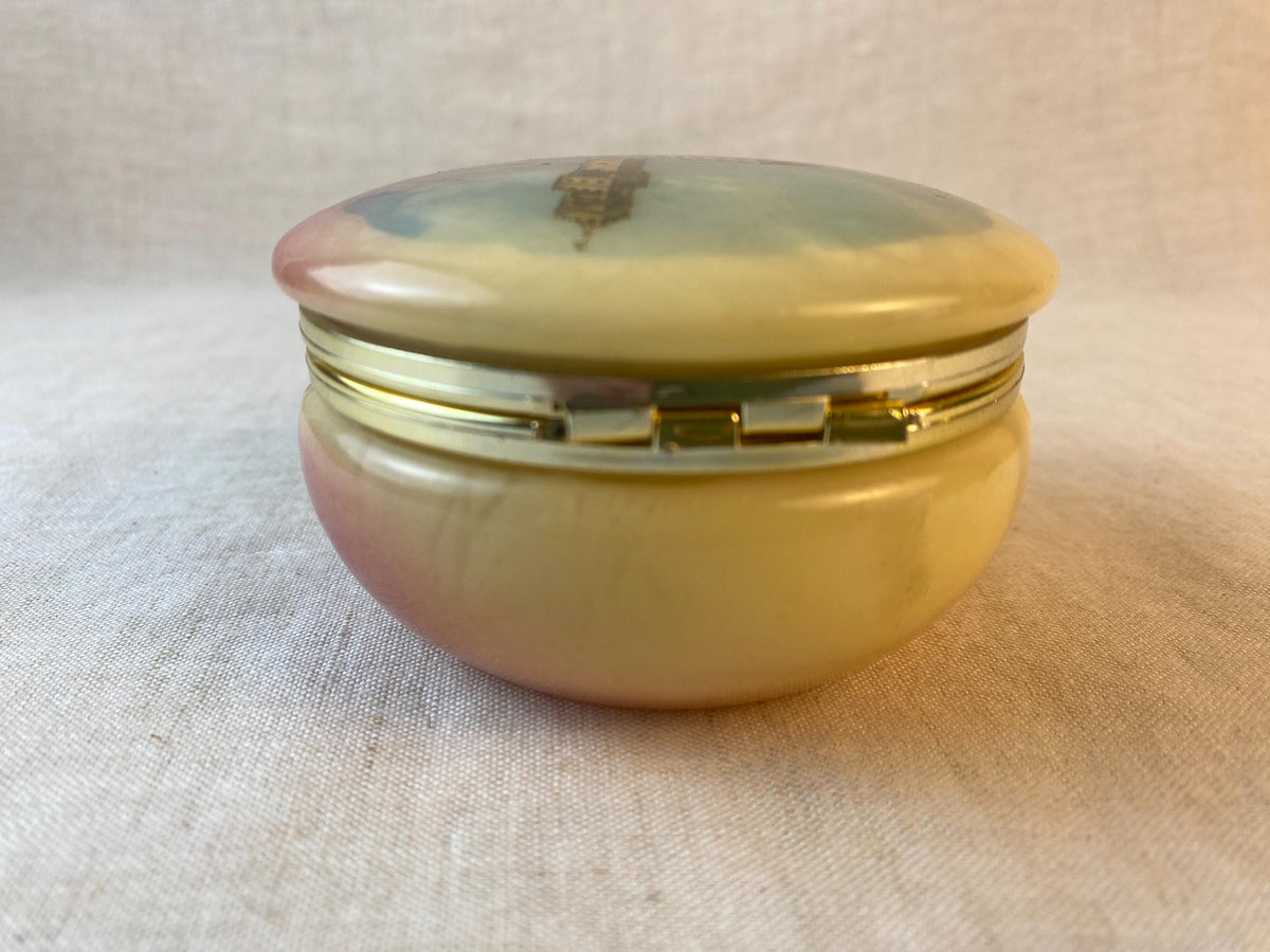 Boîte à bijoux en onyx italien du milieu du siècle – Coffret de toilette sculpté à la main, style Palazzo Vecchio