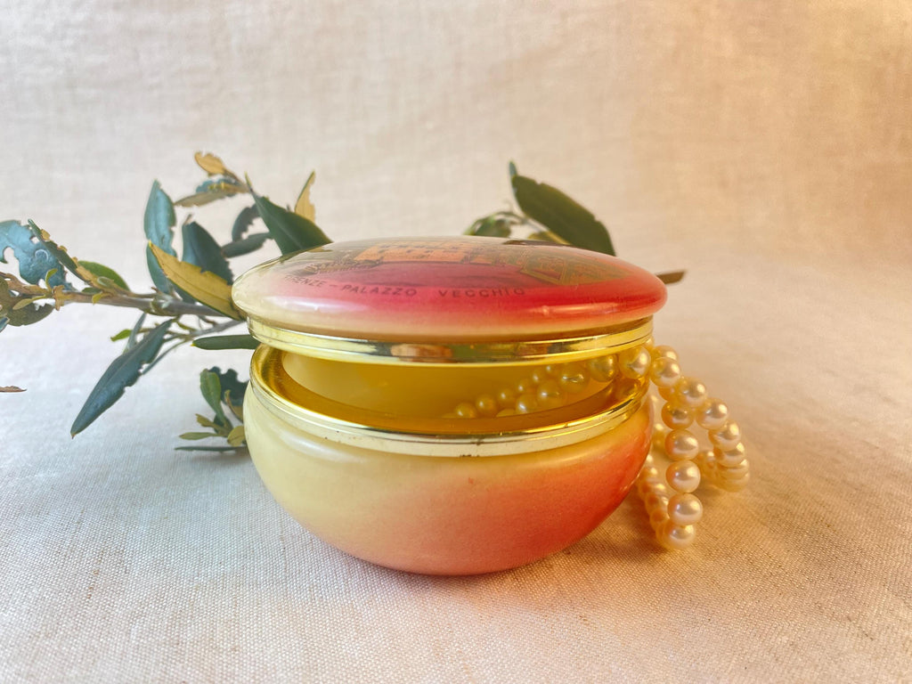 Boîte à bijoux en onyx italien du milieu du siècle – Coffret de toilette sculpté à la main, style Palazzo Vecchio