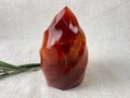 Sculpture flamme en agate cornaline - Objet décoratif sculpté, poli naturellement