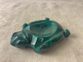 Vintage Malachite Turtle Dish - Hand Carved Green Stone Catchall - Sculptural Trinket Bowl