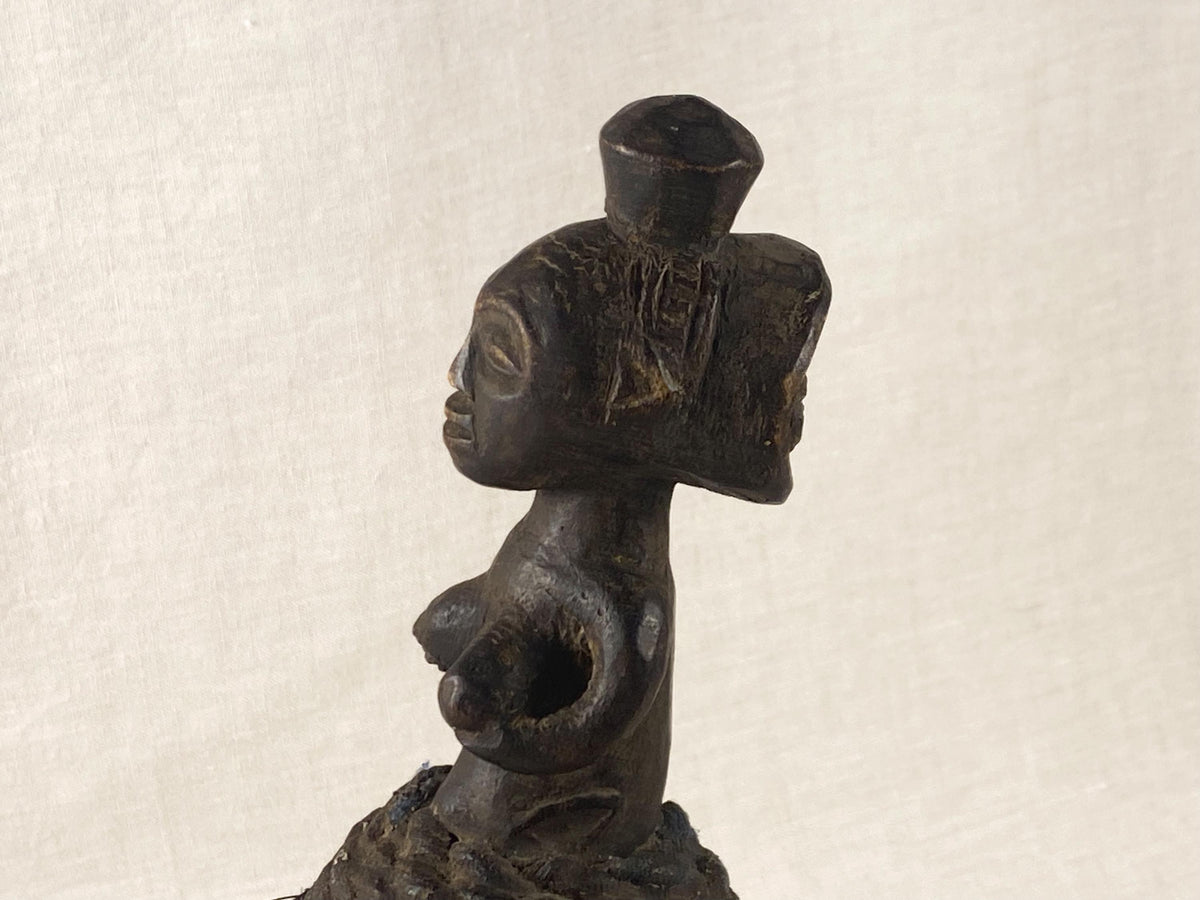 Luba Kavelulu Anthropomorphic Vessel – DR Congo Hand-Carved Wood- Natural Patina