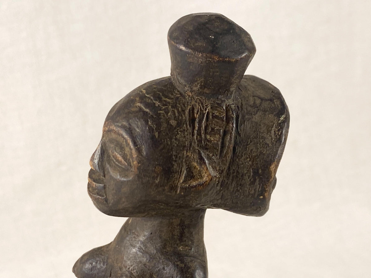 Luba Kavelulu Anthropomorphic Vessel – DR Congo Hand-Carved Wood- Natural Patina