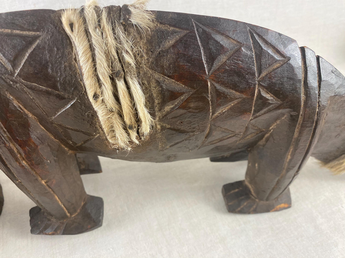African Bobo Fing Chameleon Mask – Hand Carved Wood Tribal Sculpture, Burkina Faso Wall Art