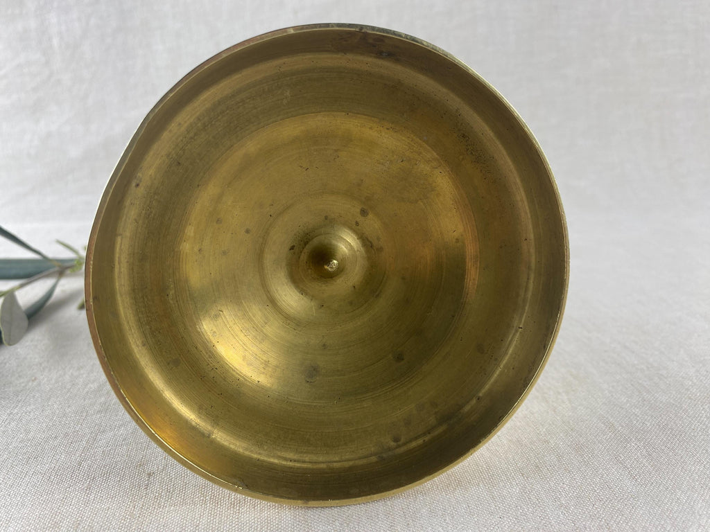 Vintage Brass Candlestick – Neoclassical / Empire Style – Fluted Column – Hollywood Regency