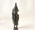 Vintage Benin Bronze Messenger Figure – Lost Wax Cast, West African Folk Art
