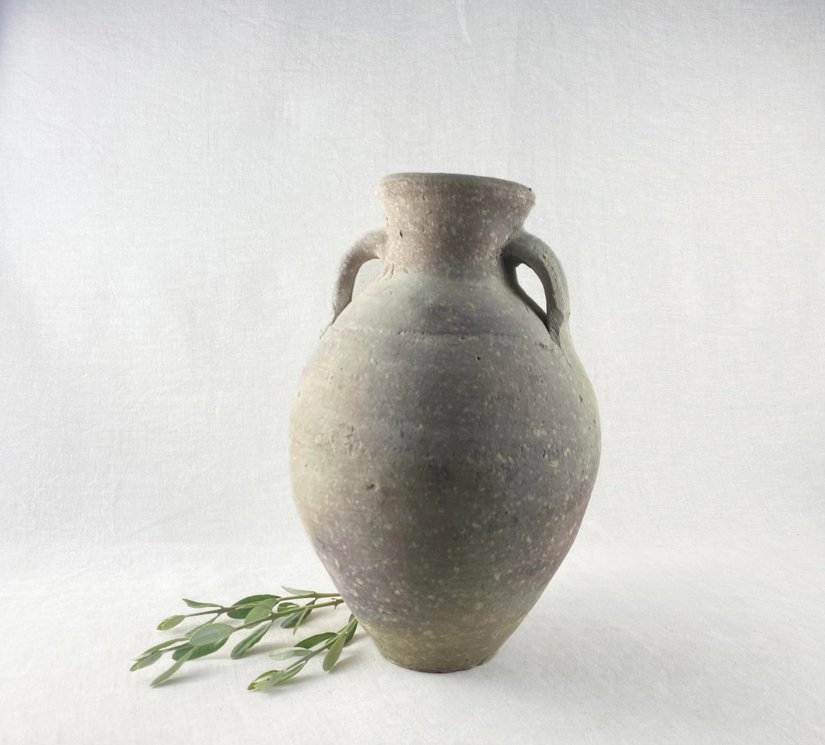 Large Earthenware Amphora Vase 30cm - Heavy 2.7kg Vintage Decorative Vessel