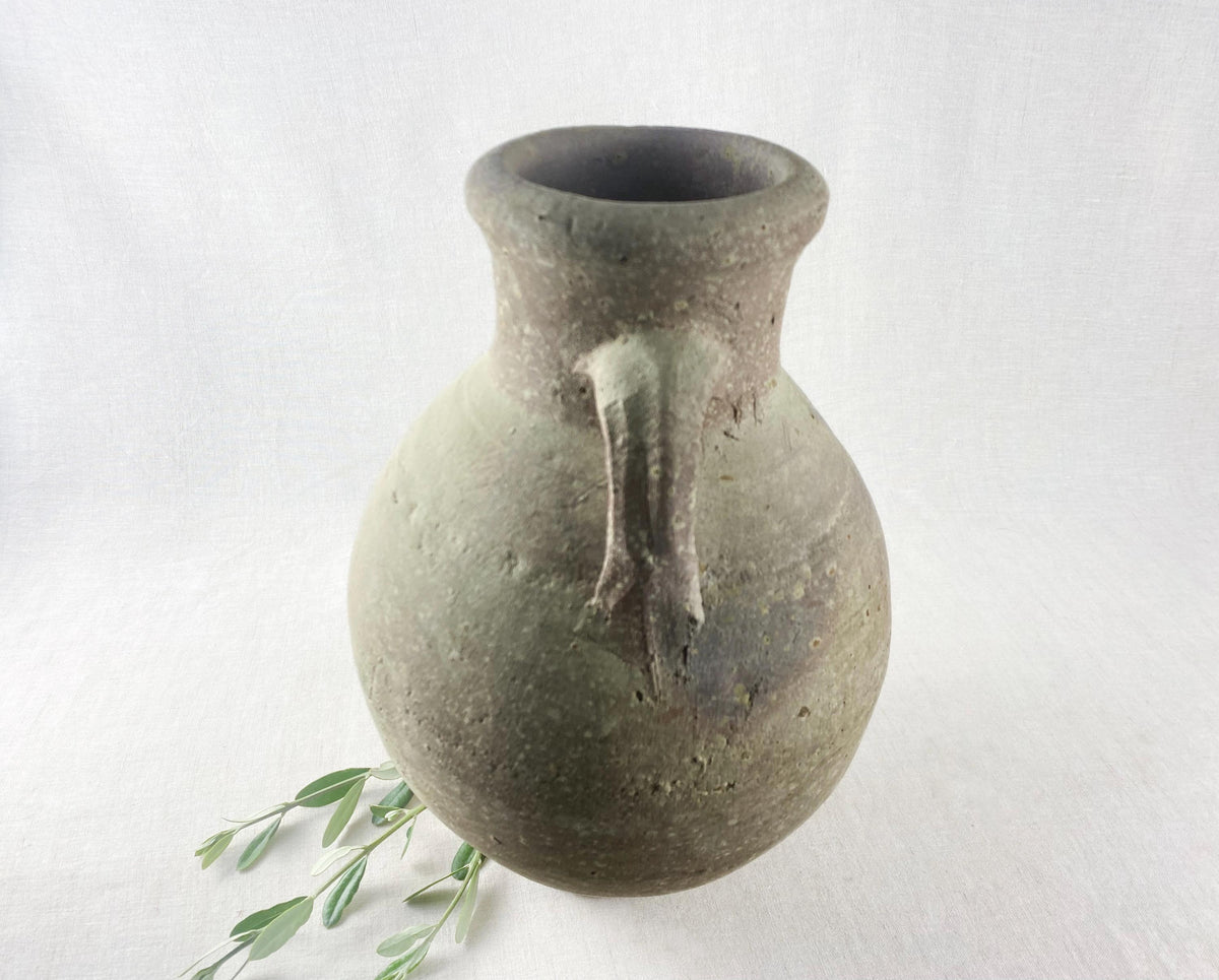 Large Earthenware Amphora Vase 30cm - Heavy 2.7kg Vintage Decorative Vessel