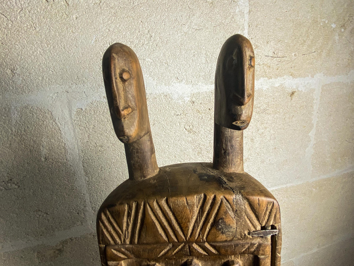 Extra Large Dogon Medicine Cabinet- Vintage Hand-Carved African Wooden Sculpture-African 83 cm Statement Object