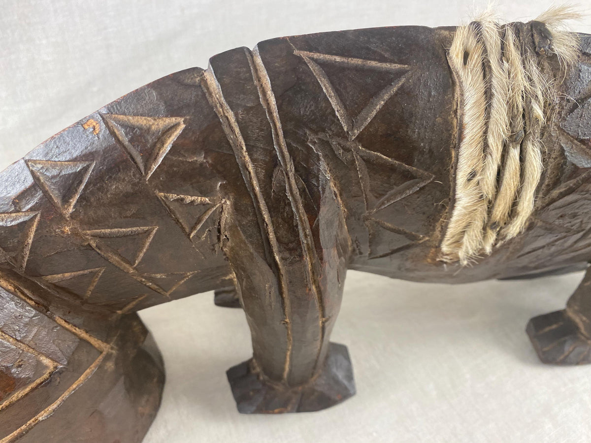 African Bobo Fing Chameleon Mask – Hand Carved Wood Tribal Sculpture, Burkina Faso Wall Art