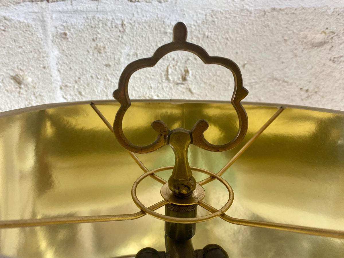Lampe à huile lourde en laiton - Lampe de table convertie - Style florentin du début du XXe siècle