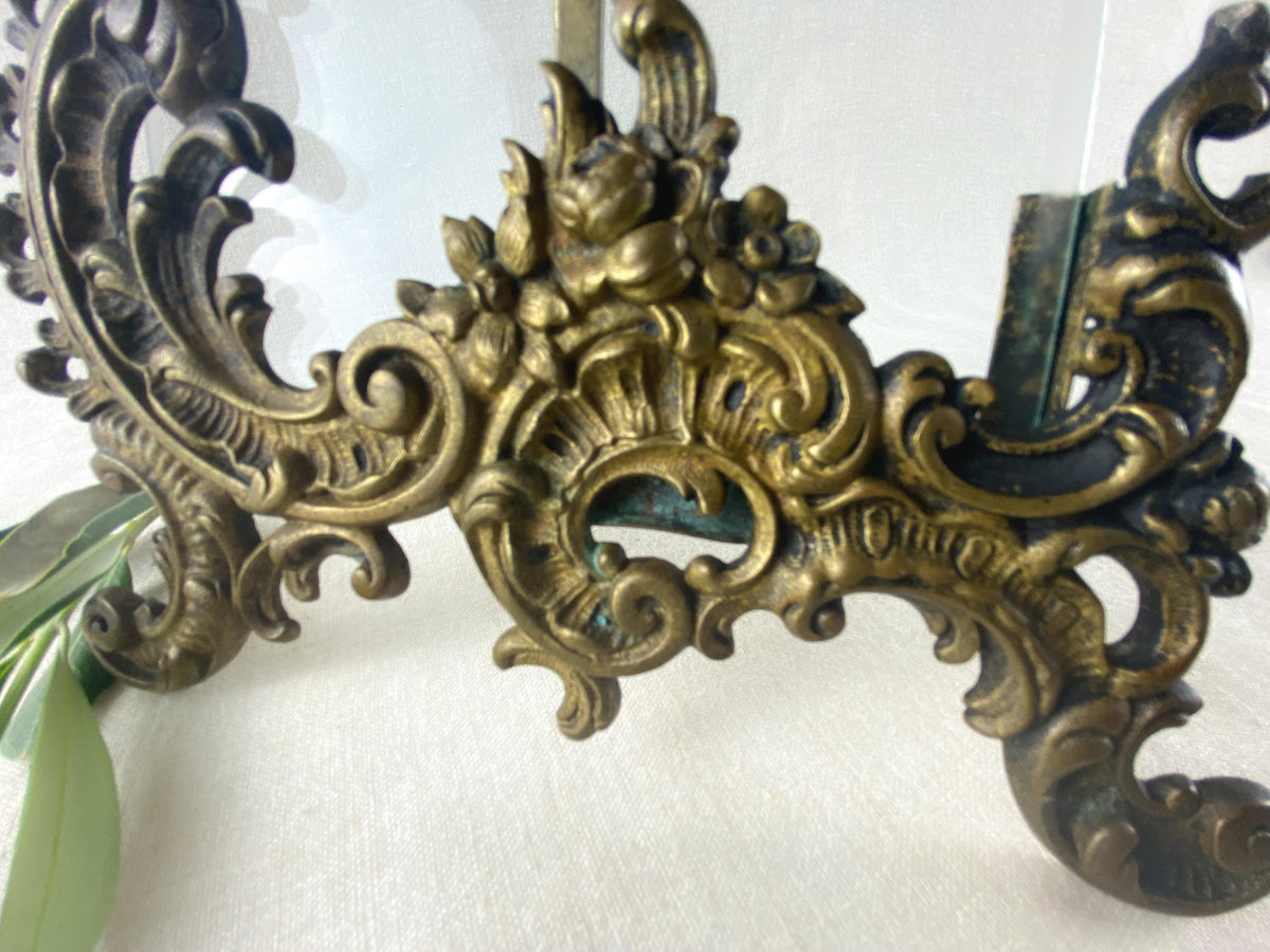 Cadre photo italien ancien en laiton de style rococo – Décoration de bureau ornée style Grand Tour