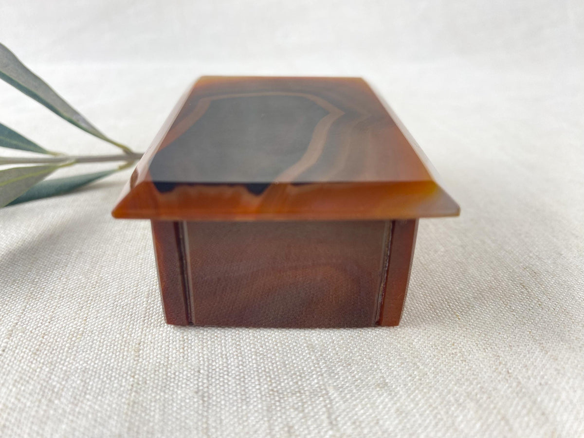 Boîte à bijoux en agate – petit contenant décoratif en agate rubanée