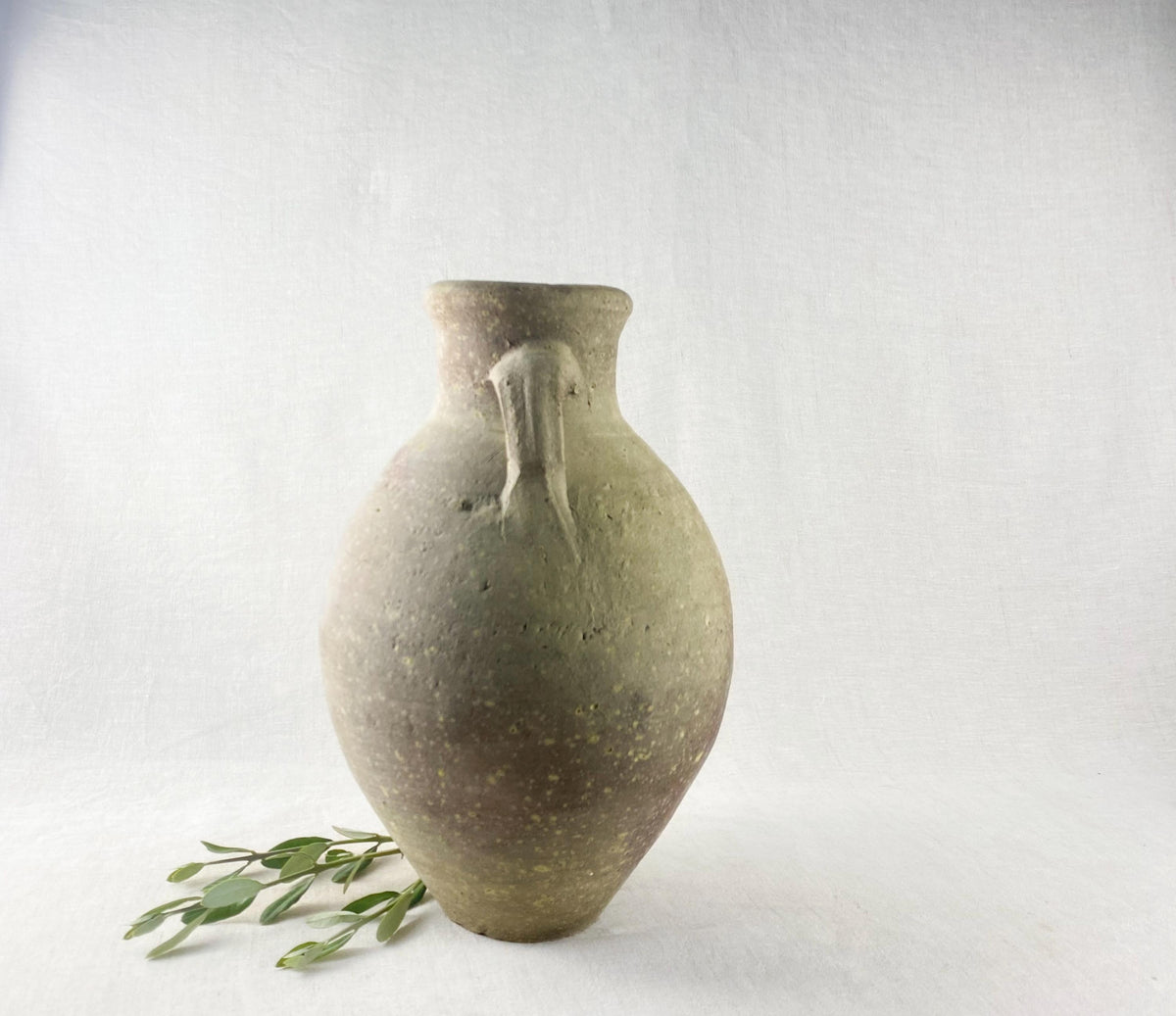 Large Earthenware Amphora Vase 30cm - Heavy 2.7kg Vintage Decorative Vessel