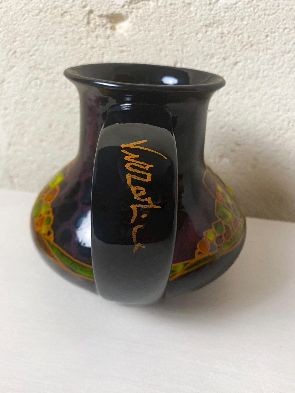 Vintage Italian Art Pottery Pitcher- signed Verzolini, 1970s