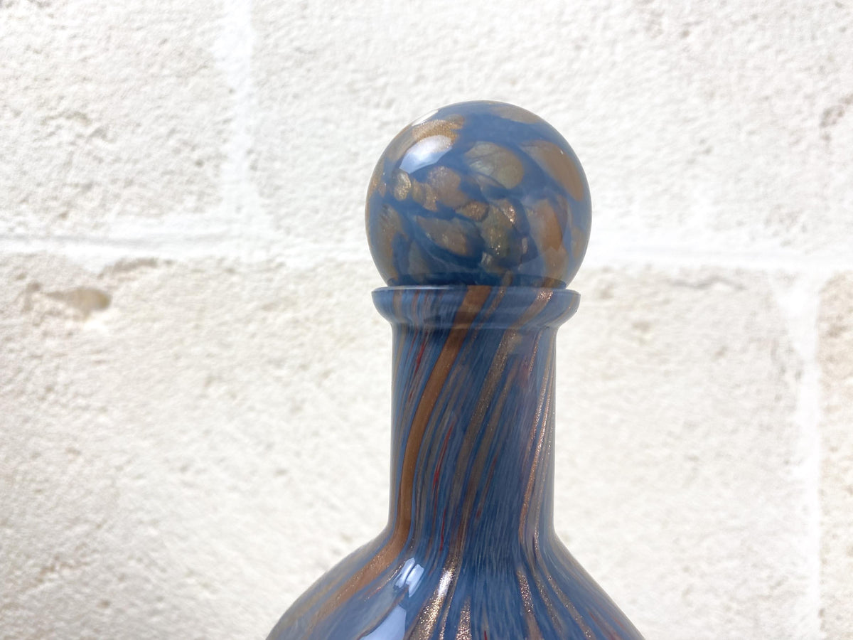 Carafe signée en verre d'art de Murano à l'aventurine par Giuliano De Mio, Italie