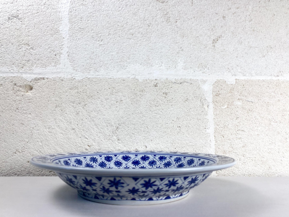 Vintage Mancioli Plate – Medici Porcelain Replica, Blue Floral Pattern