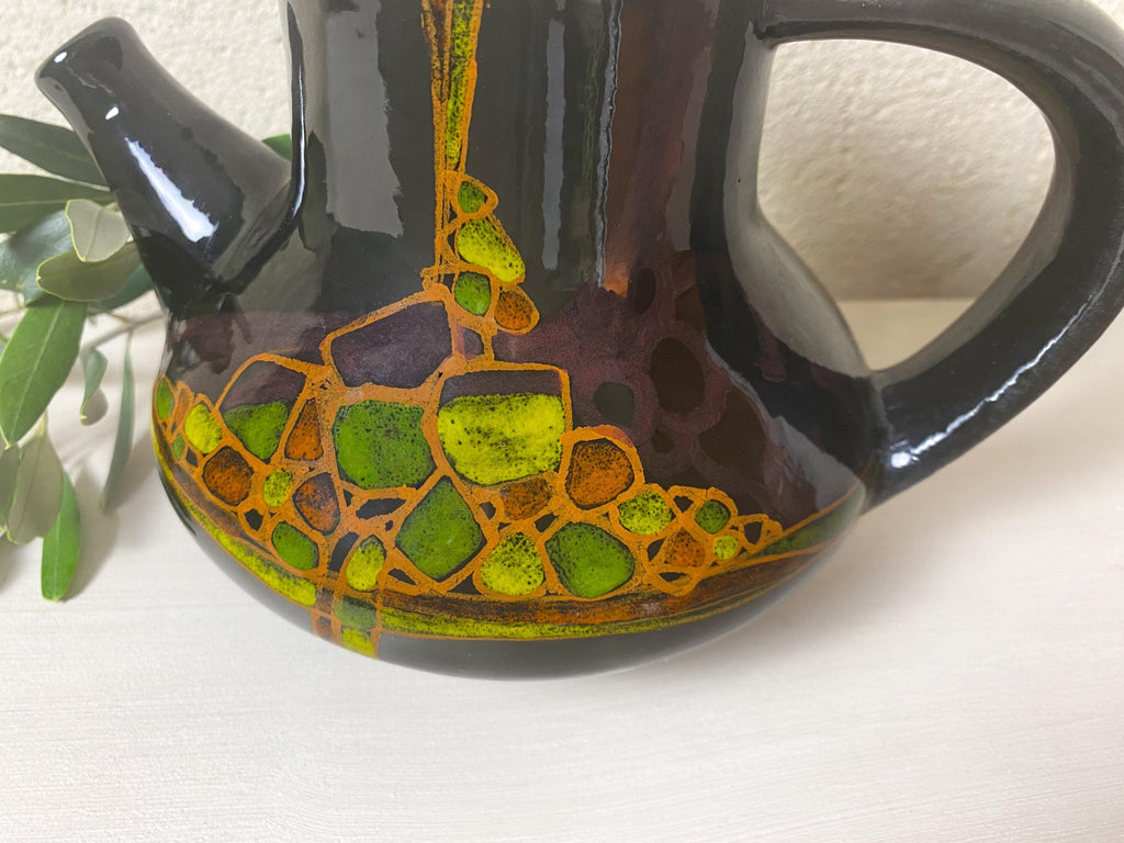 Pichet en céramique d'art italienne vintage - signé Verzolini, années 1970
