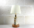 Art Deco Alabaster Table Lamp - Hand Painted Flapper Girl -Italian Stone Lighting 1920s