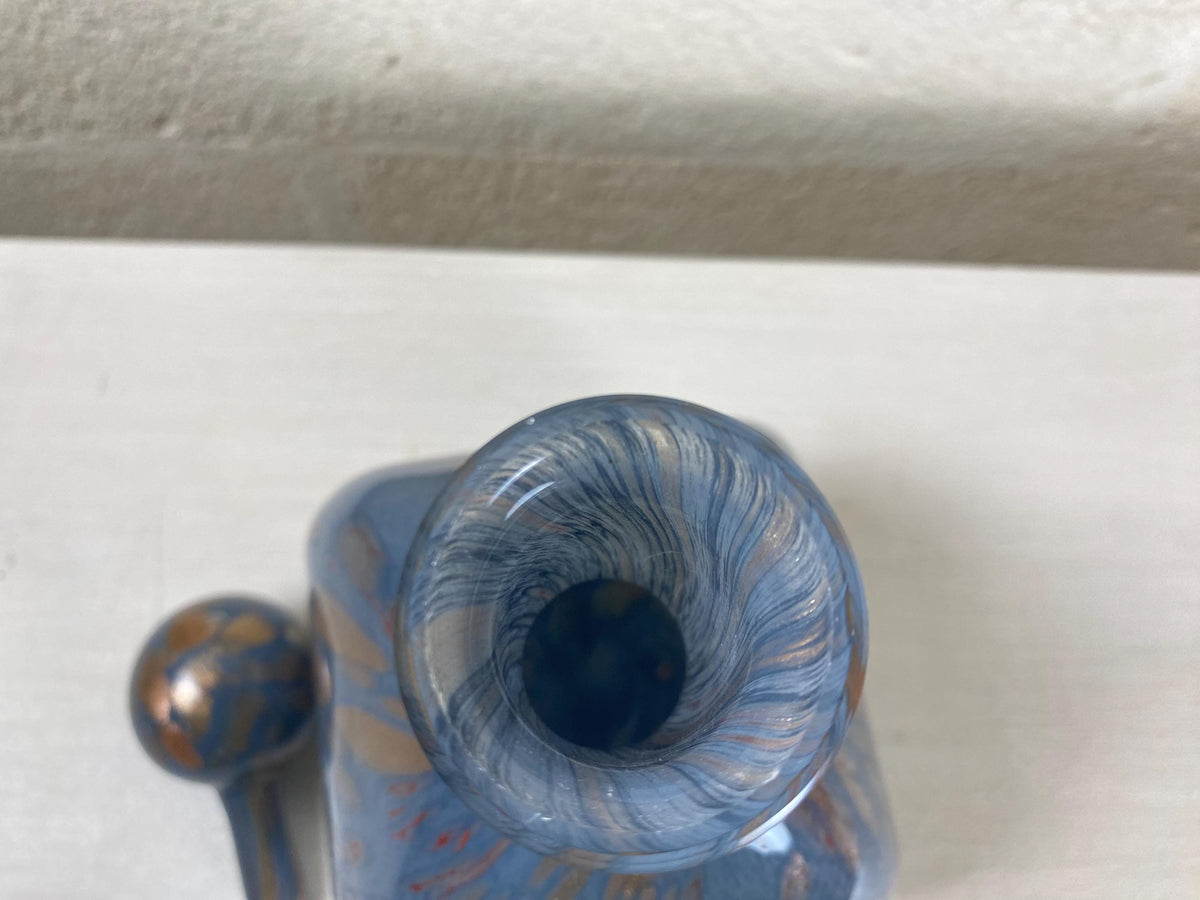 Carafe signée en verre d'art de Murano à l'aventurine par Giuliano De Mio, Italie