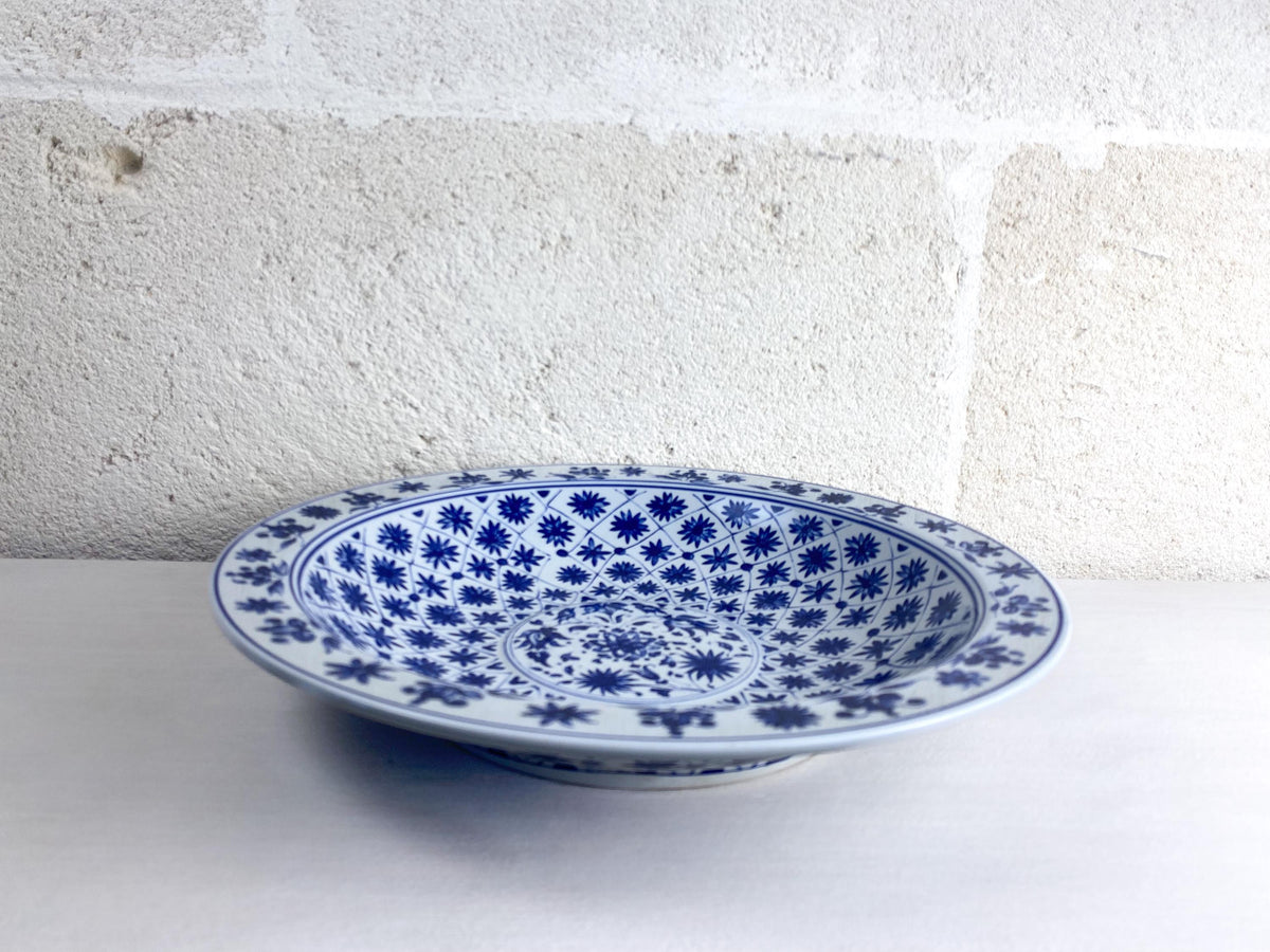 Vintage Mancioli Plate – Medici Porcelain Replica, Blue Floral Pattern