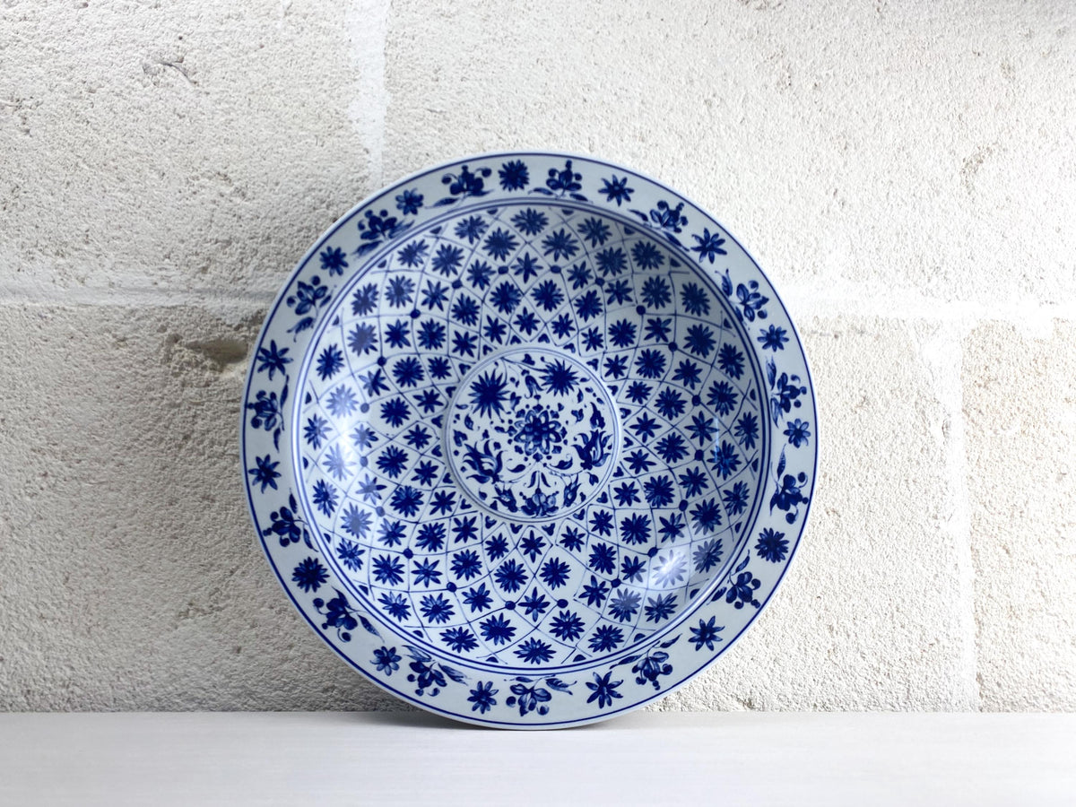 Vintage Mancioli Plate – Medici Porcelain Replica, Blue Floral Pattern