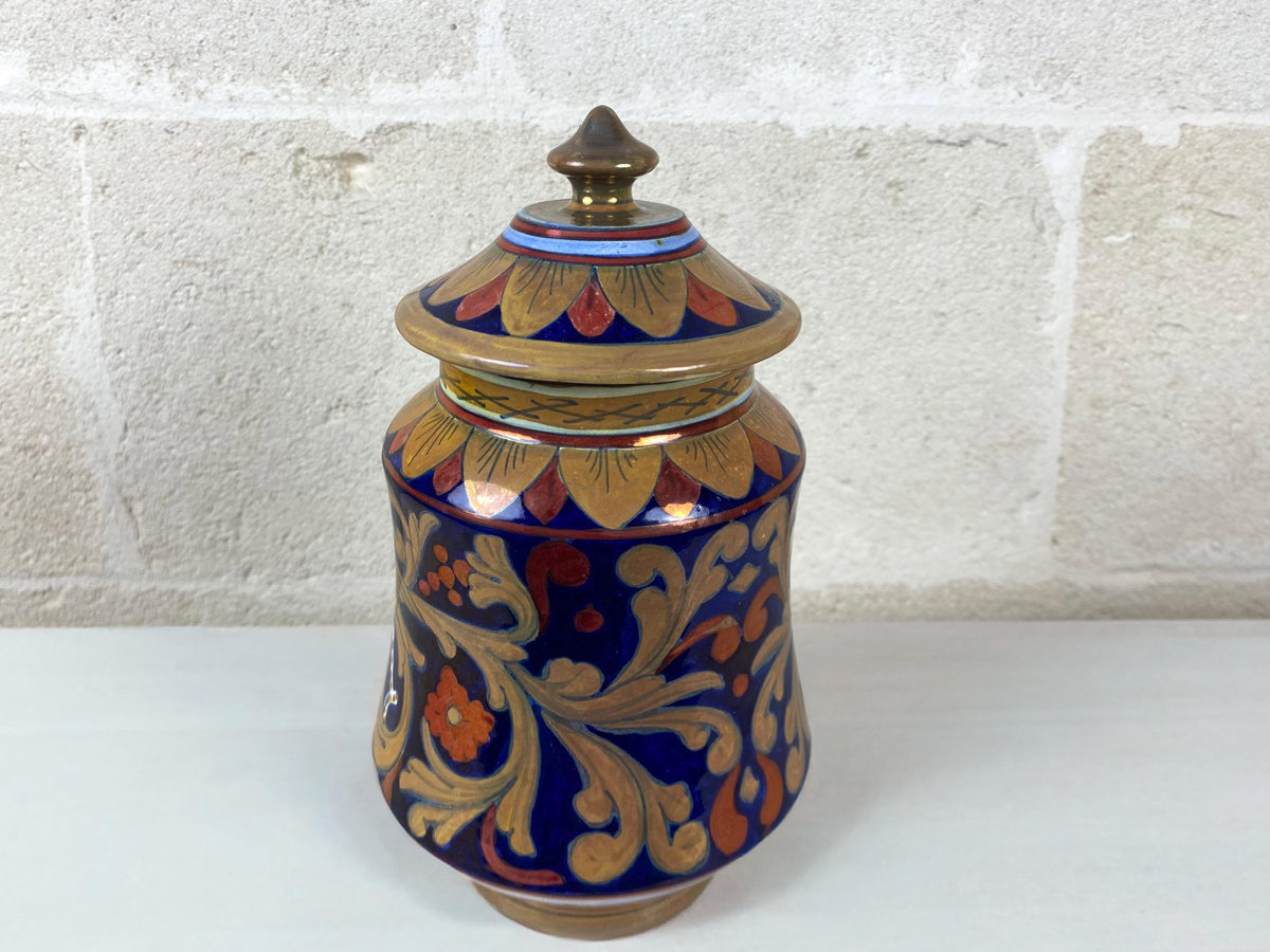 Vintage Italian Apothecary Jar | Signed Alberto Rubboli | Copper Luster Albarello | Italian Majolica