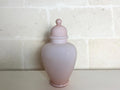Grande potiche Murano rose blush | Vase en verre d'art italien soufflé à la bouche vintage
