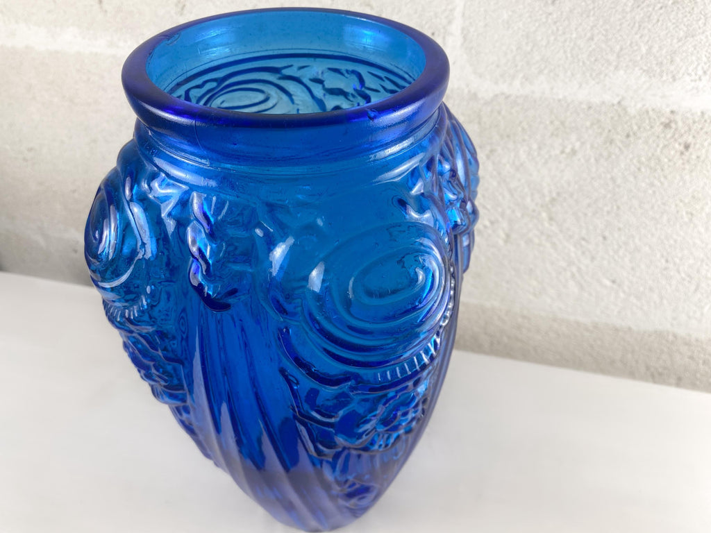 XL Art Deco Cobalt Blue Glass Vase, Julius Stolle, 1930s
