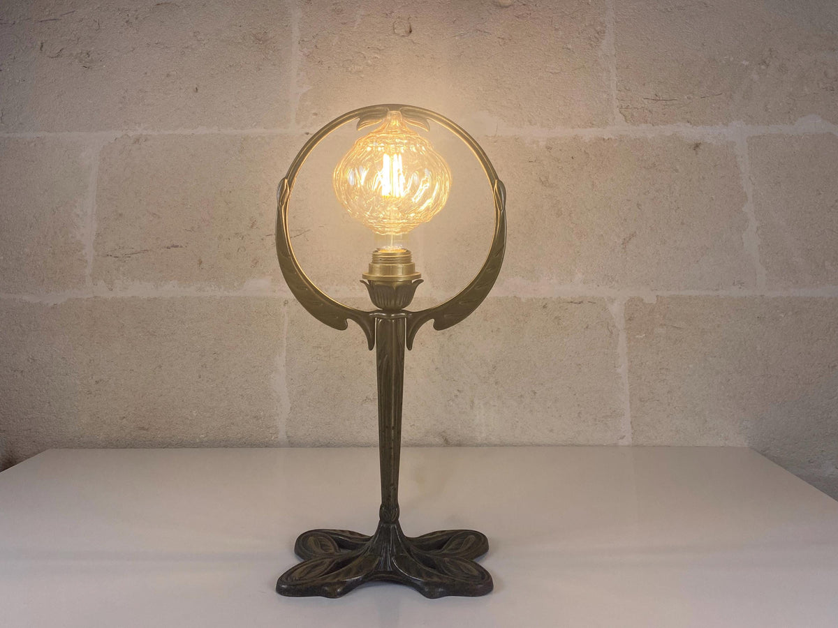 Lampe décorative vintage en laiton Art nouveau, TIEF France Papillon