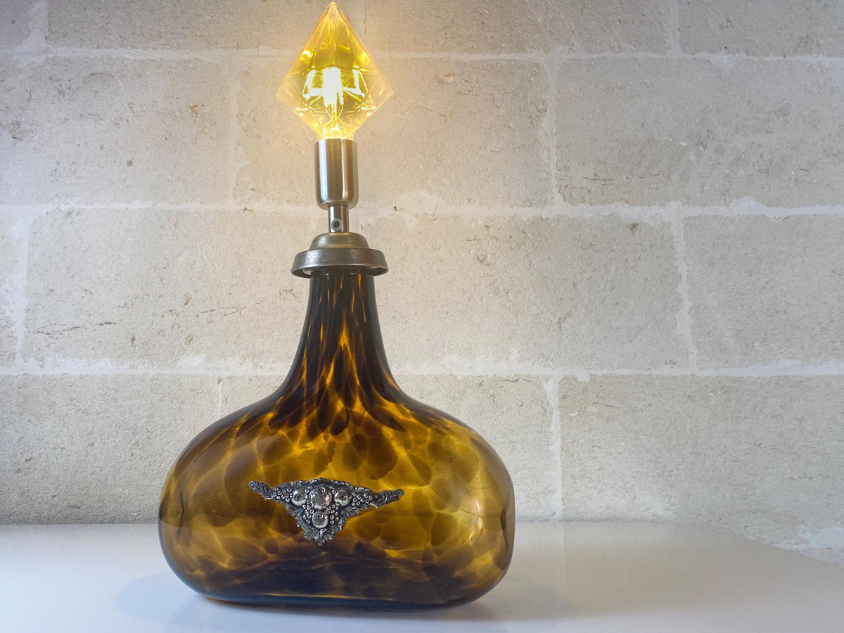 Lampe en verre de Murano façon écaille de tortue attribuée à Barovier & Toso, Cassetti Firenze