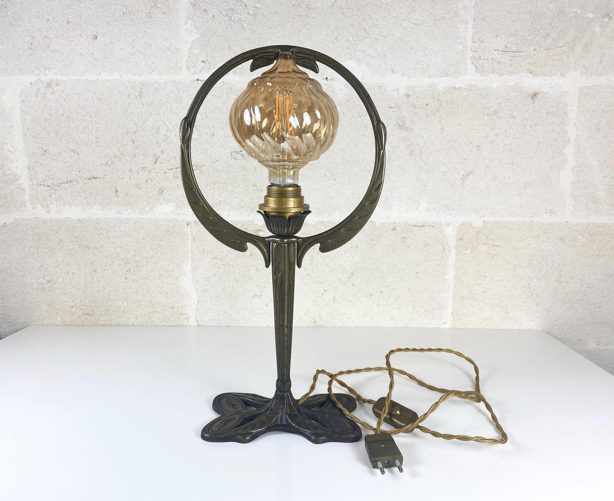 Lampe décorative vintage en laiton Art nouveau, TIEF France Papillon
