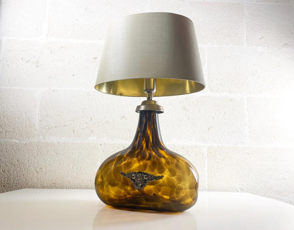 Lampe en verre de Murano façon écaille de tortue attribuée à Barovier & Toso, Cassetti Firenze