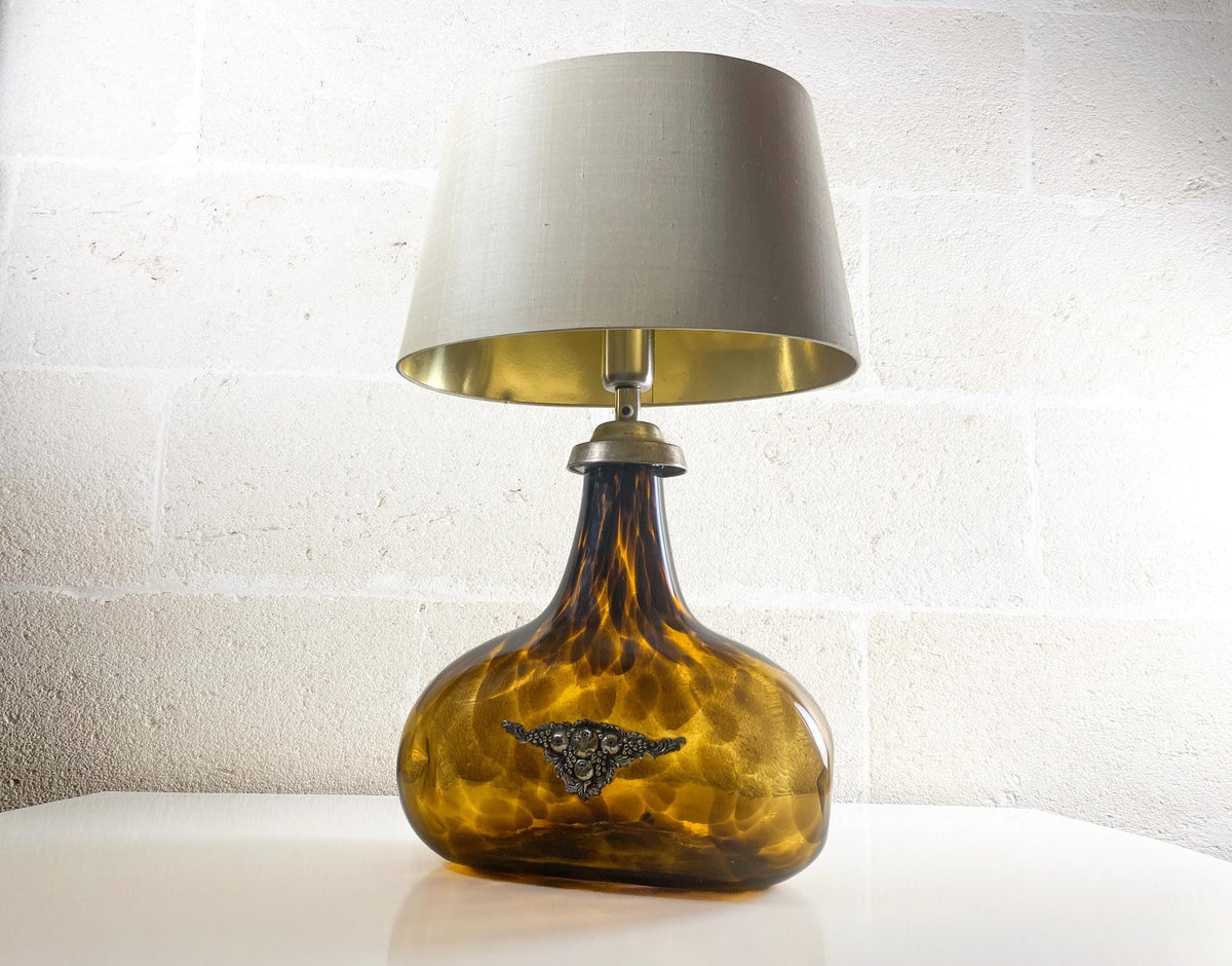 Lampe en verre de Murano façon écaille de tortue attribuée à Barovier & Toso, Cassetti Firenze