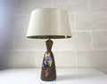 Vintage Italian Ceramic Lamp, Ceramiche Campione Hand-Painted Parrots