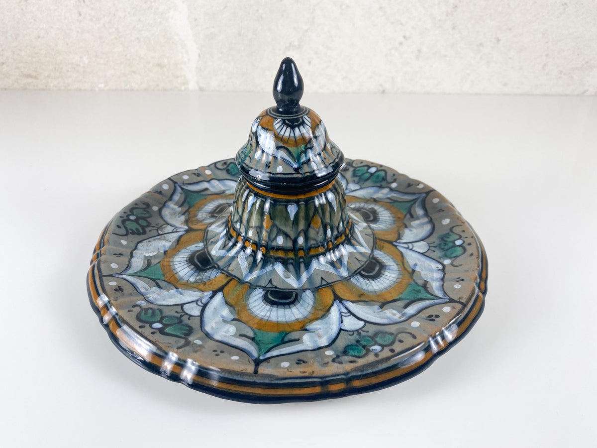 Italian Art Deco Ceramic Inkwell – Ferruccio Mengaroni, Hand-Painted M.A.P Majolica, 1926