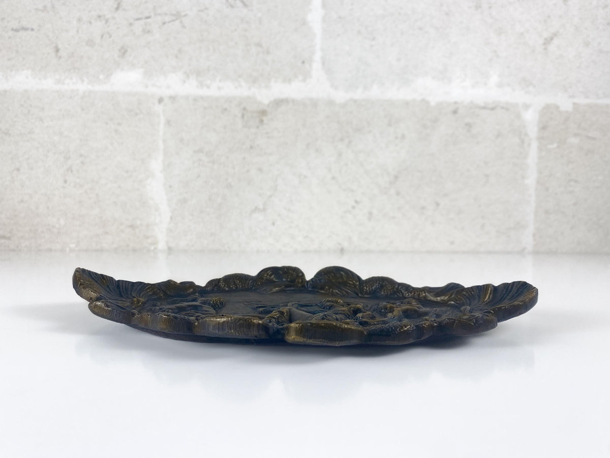 Vide-poche ancien en bronze style Art nouveau – Triomphe d'Amphitrite avec Triton et Néréide