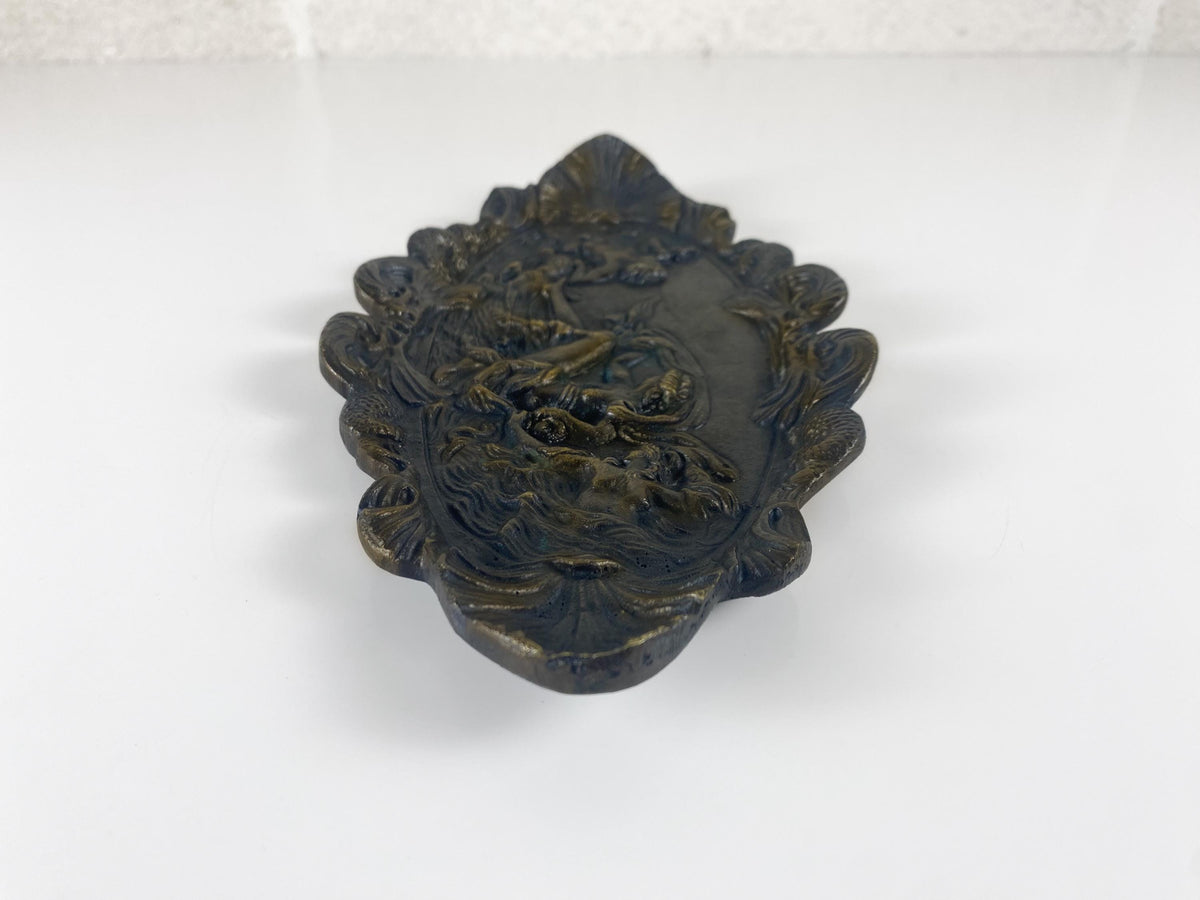 Vide-poche ancien en bronze style Art nouveau – Triomphe d'Amphitrite avec Triton et Néréide