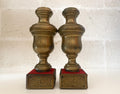 Par de portapalmas italianos antiguos de latón – Soportes de palma para altar del siglo XVIII