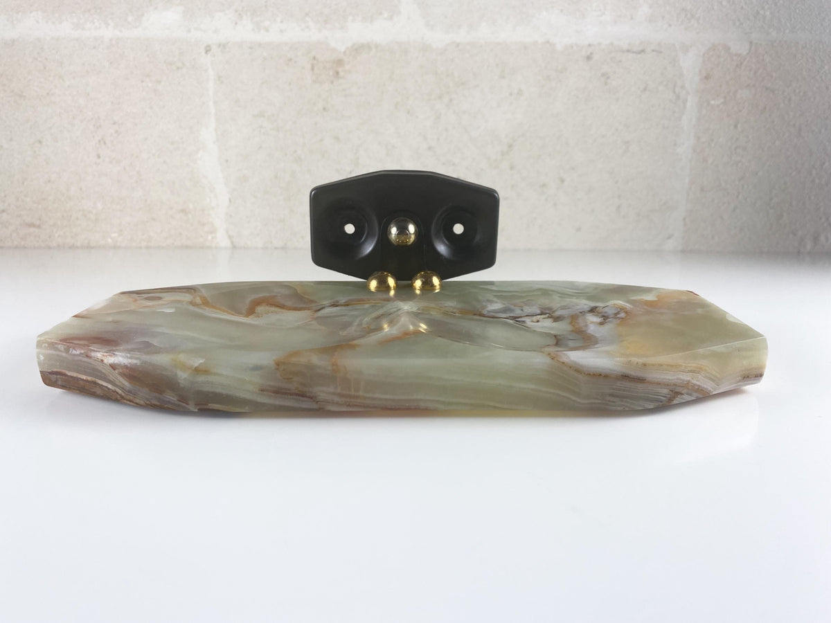 Ensemble de salle de bain italien des années 1960 en onyx vert, set complet de 12 pièces style Space Age, Mid-Century Modern