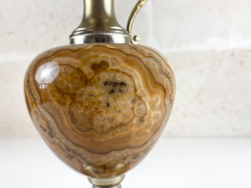 Gran jarra italiana de ágata de estilo vintage – Jarra de piedra dendrítica, renacimiento grecorromano