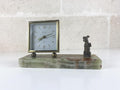 Vintage italienische Onyx-Tischuhr mit Scottie-Hund